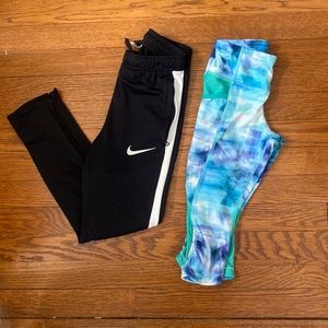 Girls Sz XS Nike full length leggings and Athleta cropped